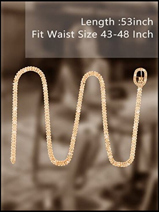 Rhinestone Belts for Women Dress Sparkly Crystal Diamond Adjustable Wide Waist main image 4